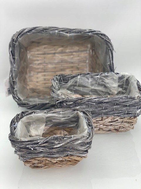 OSŁONKI Z TRAWY I RATTANU PROSTOKĄTNE komplet