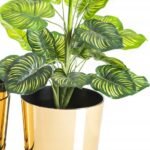 Doniczka ZŁOTA Dekor nowoczesna ozdobna 12 cm