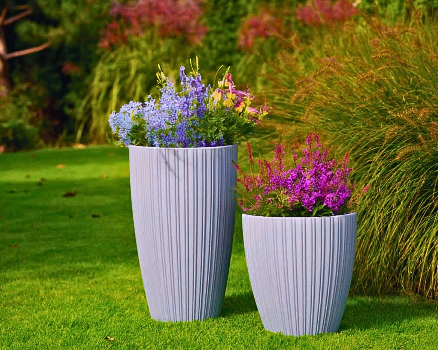 Doniczka Mika 30 platyna szara z wkładem - obrazek 5