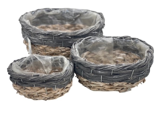 OSŁONKI Z TRAWY I RATTANU OWALNE komplet