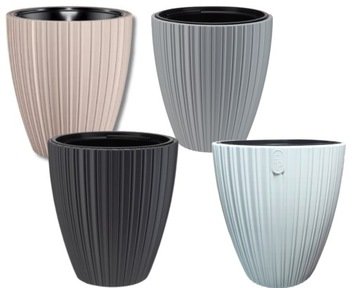 Doniczka Mika 30 platyna szara z wkładem - obrazek 9