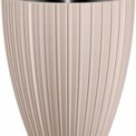 Doniczka Mika 30 szaro-beżowa mocca z wkładem