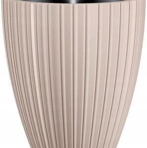 Doniczka Mika 30 szaro-beżowa mocca z wkładem