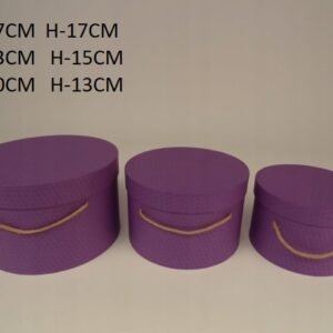 Flowerbox pudełko na kwiaty na prezent okrągłe fioletowe