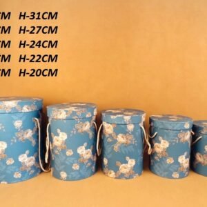 Flowerbox pudełko na kwiaty 5 w 1 Niebieski w kwiaty wysoki