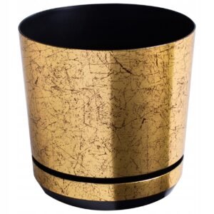 Doniczka Stare złoto Dekor nowoczesna ozdobna 14cm