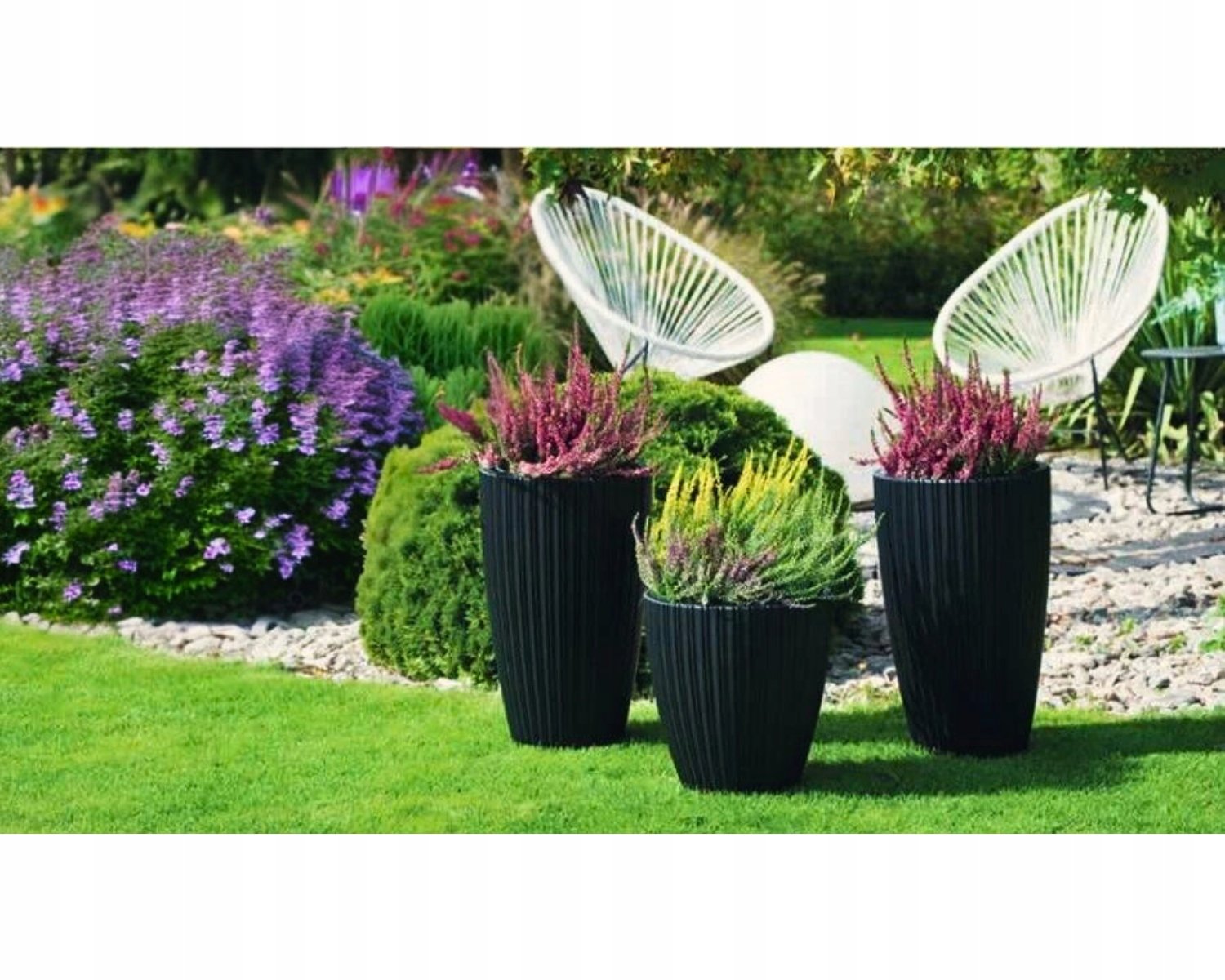 Doniczka Mika 30 platyna szara z wkładem - obrazek 6