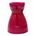 Wazon dekoracyjny ceramiczny sukienka fuksja h 26 cm nowoczesny prezent