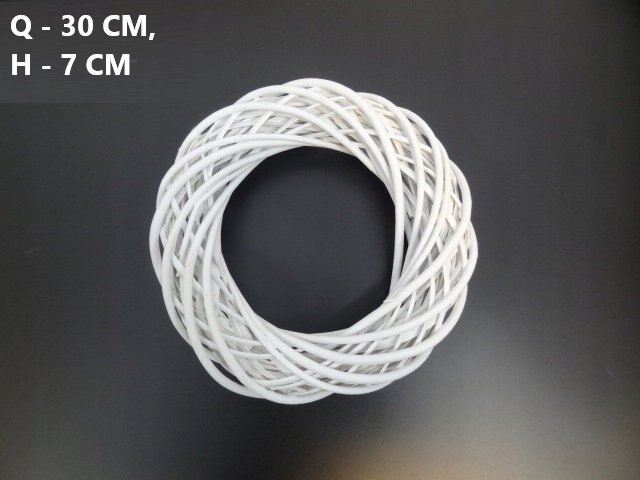 Wianek Wiklinowy Biały Średnica 30 cm do Kompozycji Stroik Dekoracja - obrazek 2