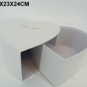 Flowerbox pudełko na kwiaty białe wysuwane serce