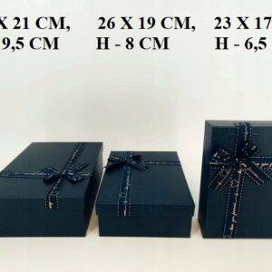 Flowerbox pudełko na kwiaty, na prezent prostokątny czarny z kokardą