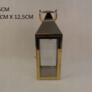 Lampion metal/szkło Latarnia 35cm złoty FF9982