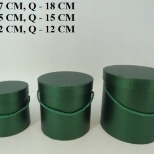 Flowerbox pudełko na kwiaty okrągły ciemna zieleń butelkowa