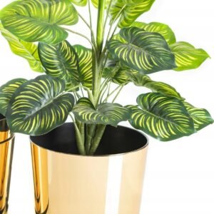 Doniczka ZŁOTA Dekor nowoczesna ozdobna 21 cm