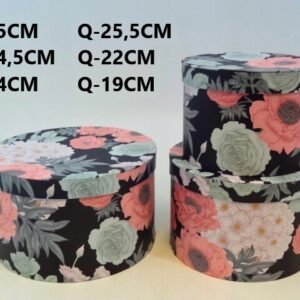 Flowerbox pudełko na kwiaty na prezent okrągły w kwiaty