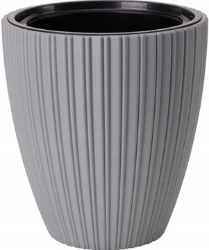 Doniczka Mika 30 platyna szara z wkładem