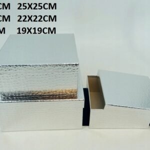 Flowerbox pudełko na kwiaty, na prezent kwadratowy srebrny