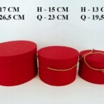 Flowerbox pudełko na kwiaty, na prezent okrągłe Czerwone