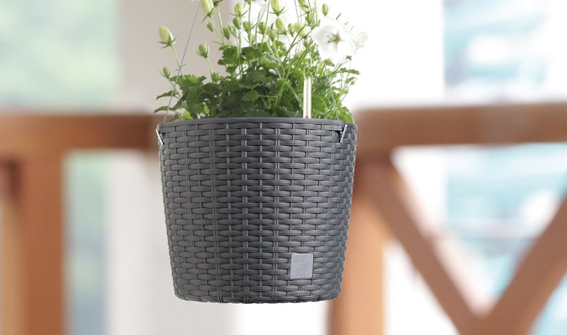 Doniczka Rato 26 do powieszenia Prosperplast 25,6 x 21,9 cm antracyt - obrazek 3