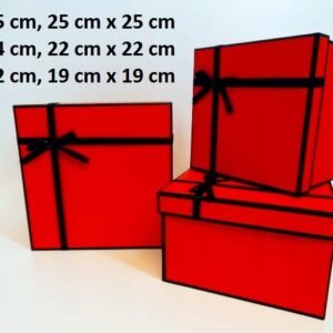 Flowerbox pudełko na kwiaty, na prezent kwadratowe Czerwone