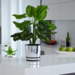 Doniczka SREBRNA Dekor nowoczesna ozdobna 26 cm