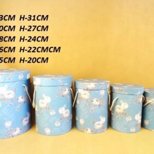 Flowerbox pudełko na kwiaty 5 w 1 Zielony w kwiaty wysoki