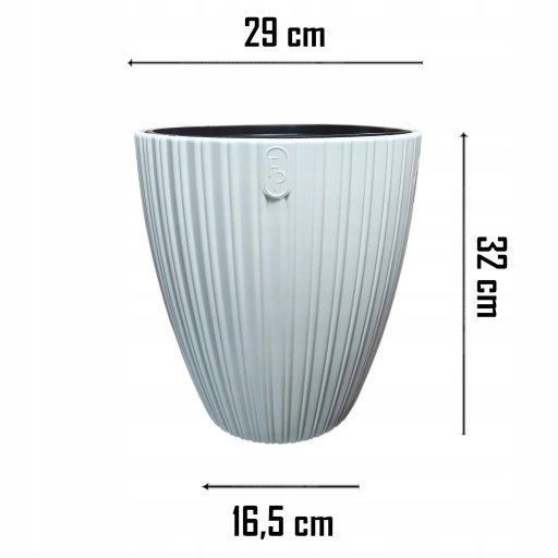 Doniczka Mika 30 platyna szara z wkładem - obrazek 7