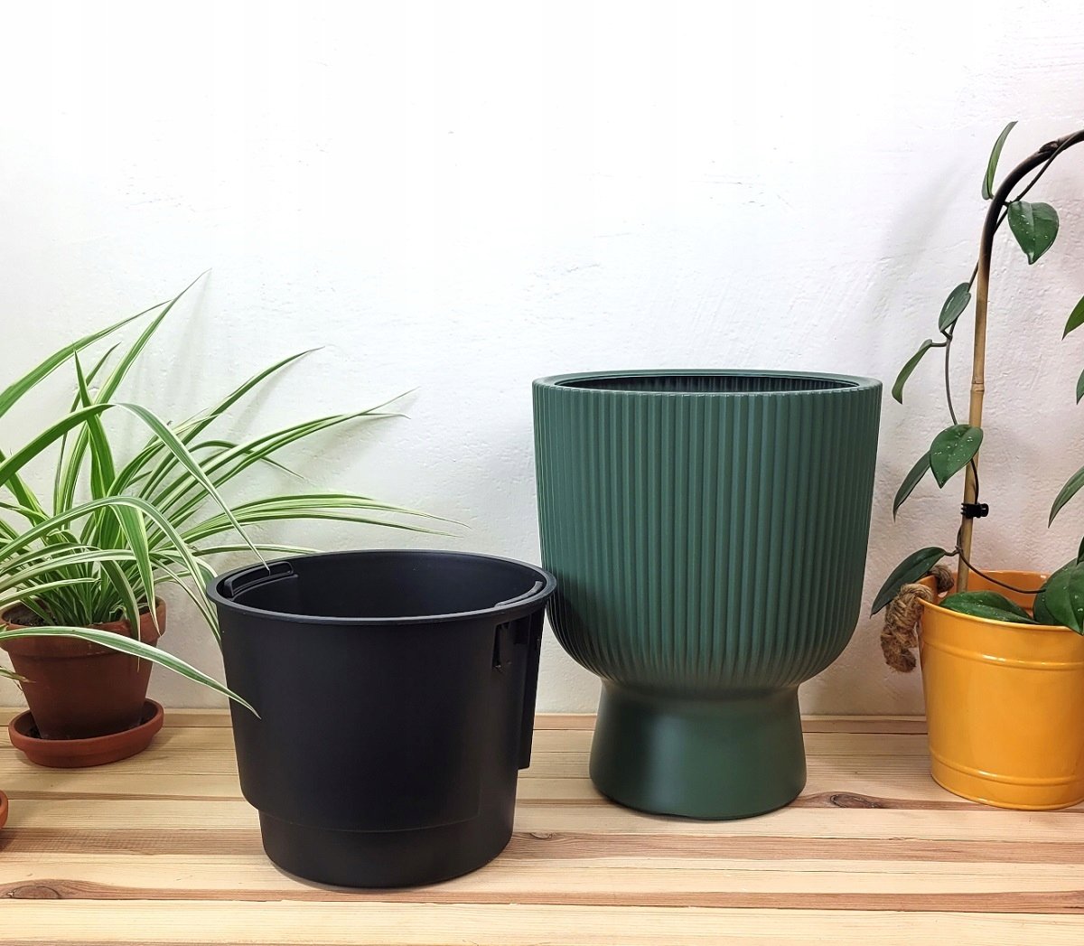 Doniczka z wkładem Milly DBMIG240 średnica 24 cm Biała - obrazek 4