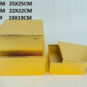 Flowerbox pudełko na kwiaty, na prezent kwadratowy złoty