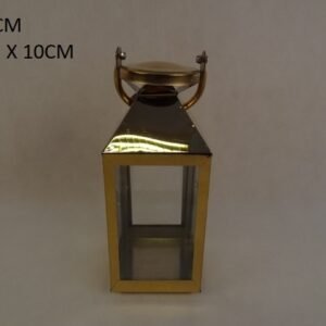 Lampion metal/szkło Latarnia 25cm złoty CC6638