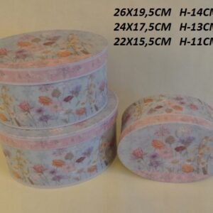 Flowerbox pudełko na kwiaty na prezent owalne w kwiaty