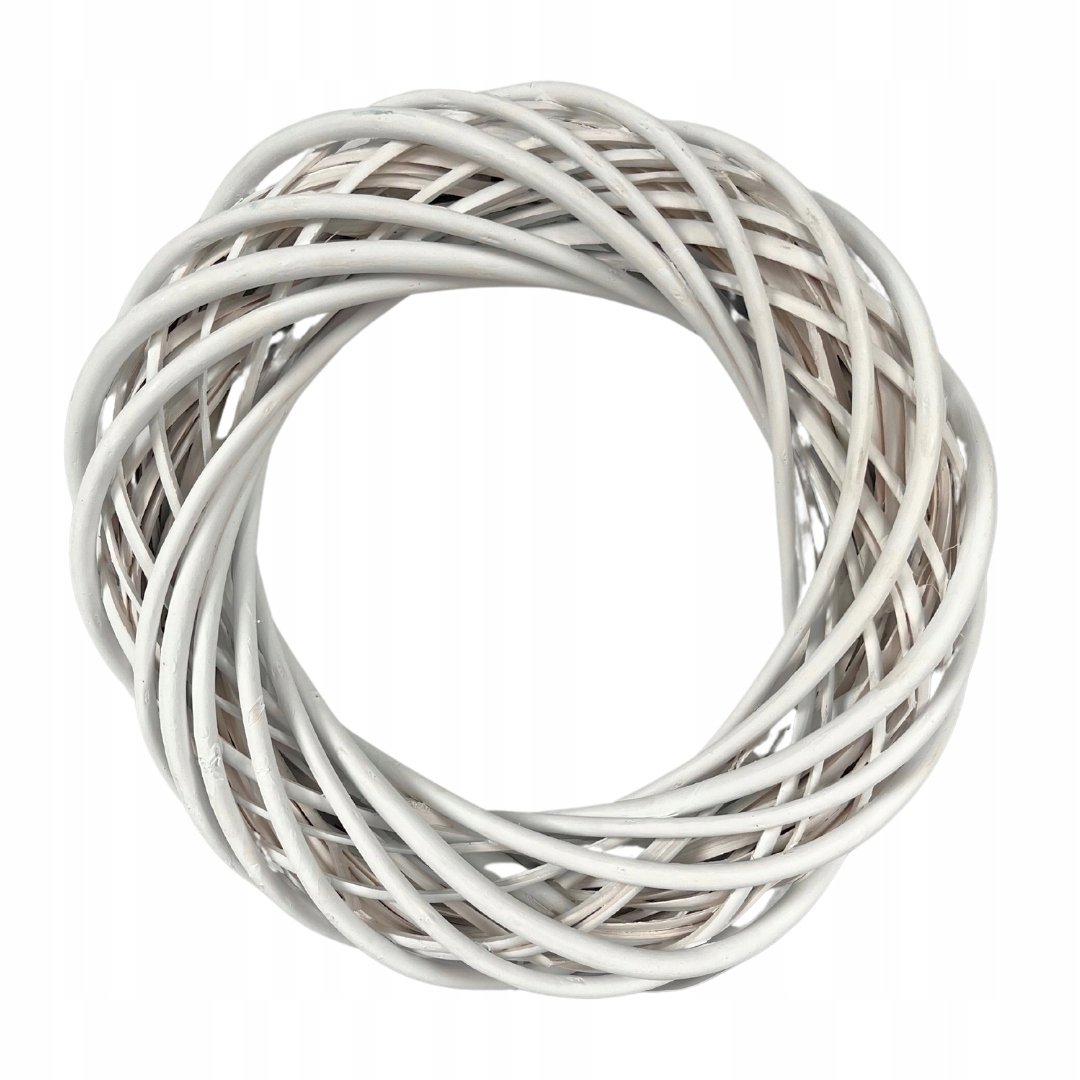 Wianek Wiklinowy Biały Średnica 30 cm do Kompozycji Stroik Dekoracja