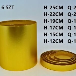 Flowerbox pudełko na kwiaty na prezent okrągły złoty