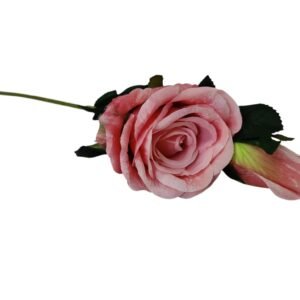 Gałązka Róża 3 D z pąkiem H 70 cm Q 9 cm VIP6348/KL010