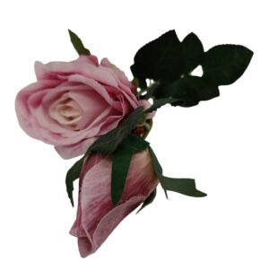 Gałązka Róża 3 D z pąkiem H 70 cm Q 9 cm VIP6348/KL016