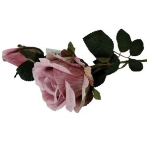 Gałązka Róża 3 D z pąkiem H 70 cm Q 9 cm VIP6348/KL042