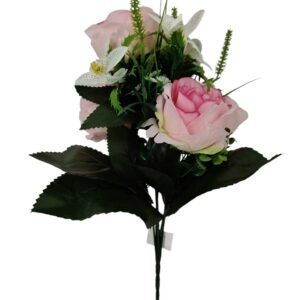 Bukiet Róża H 33 cm 4 róże + dodatki VIP5780