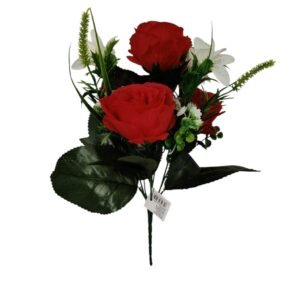 Bukiet Róża H 33 cm 4 róże + dodatki VIP5780