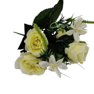 Bukiet Róża H 33 cm 4 róże + dodatki VIP5780