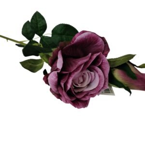 Gałązka Róża 3 D z pąkiem H 70 cm Q 9 cm VIP6348/KL020