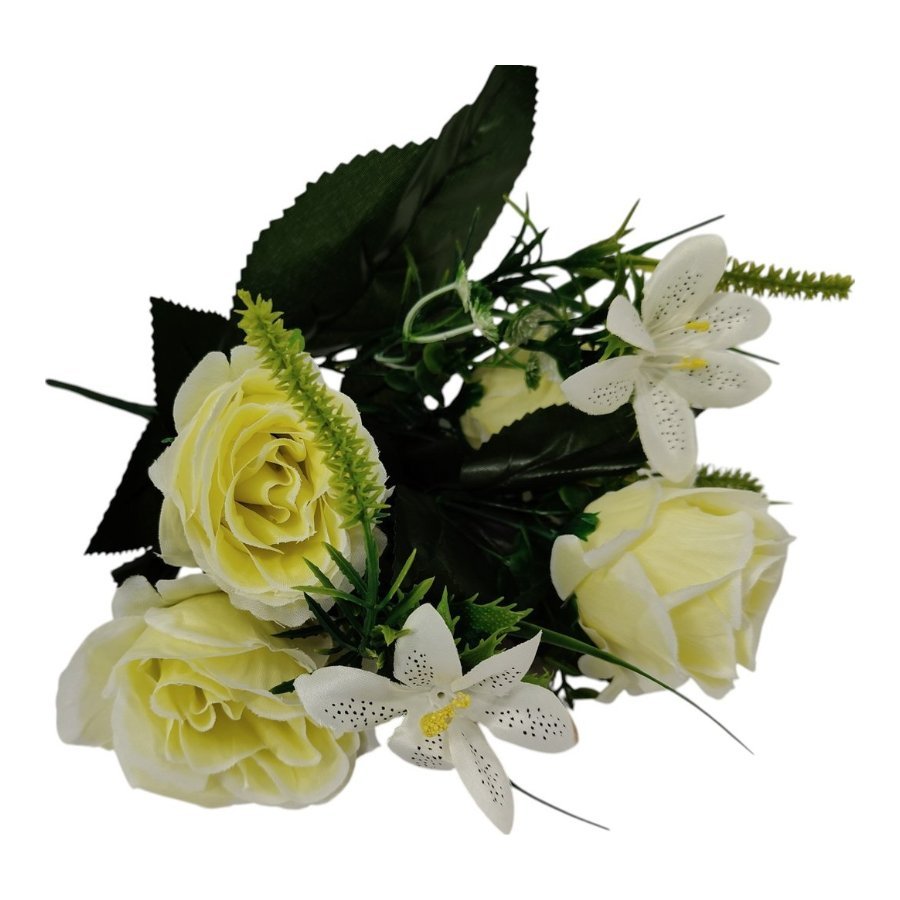 Bukiet Róża H 33 cm 4 róże + dodatki