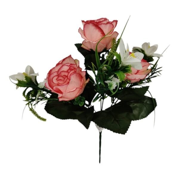 Bukiet Róża H 33 cm 4 róże + dodatki