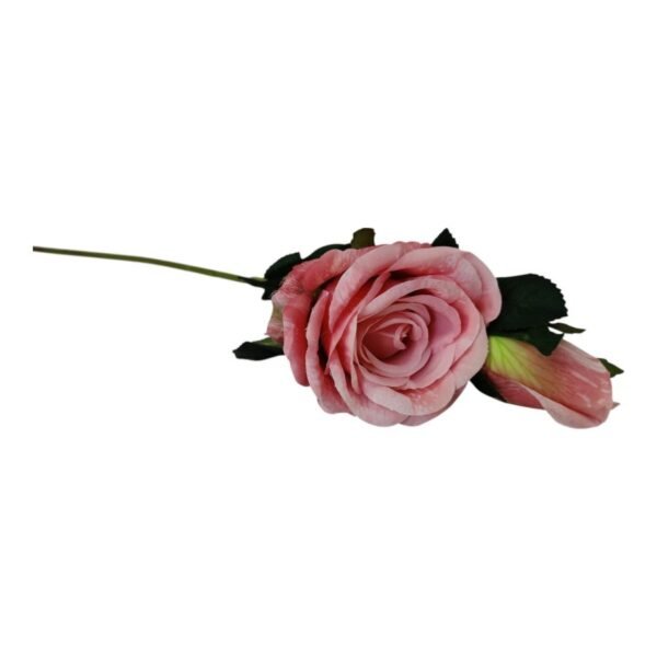 Gałązka Róża 3 D z pąkiem H 70 cm Q 9 cm