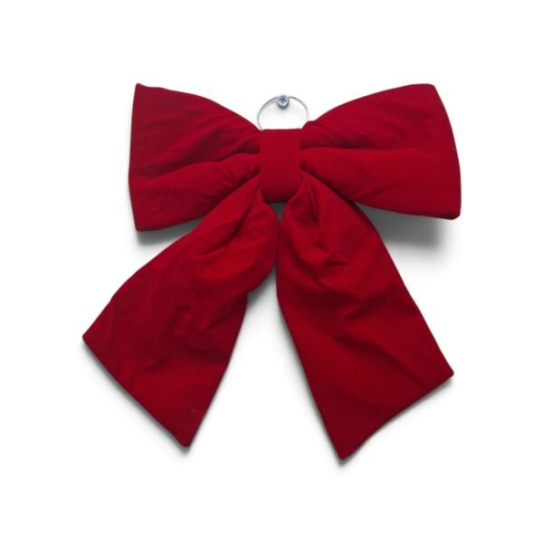 Kokarda Bożonarodzeniowa Czerwona Welurowa 33x36 cm OR-BOW-25108-RED