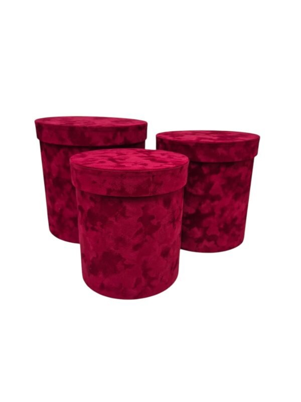 Flowerbox pudełko na kwiaty 3 w 1 Welurowe Czerwone LUK-31