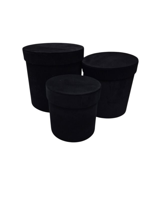 Flowerbox pudełko na kwiaty 3 w 1 Welurowe W2180 Black