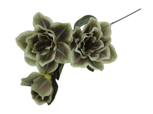 Gałązka Magnolia H 80 cm 3 Kwiaty Zielona