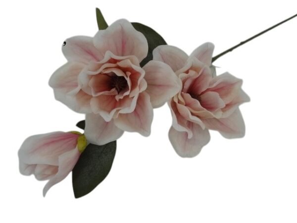 Gałązka Magnolia H 80 cm 3 Kwiaty Różowa