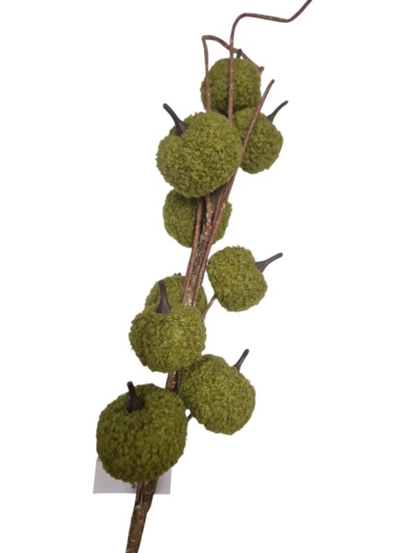 Jesienna Gałązka Dekoracyjna Pik ok 70 cm 9 Dyń Zielone 7K163-3