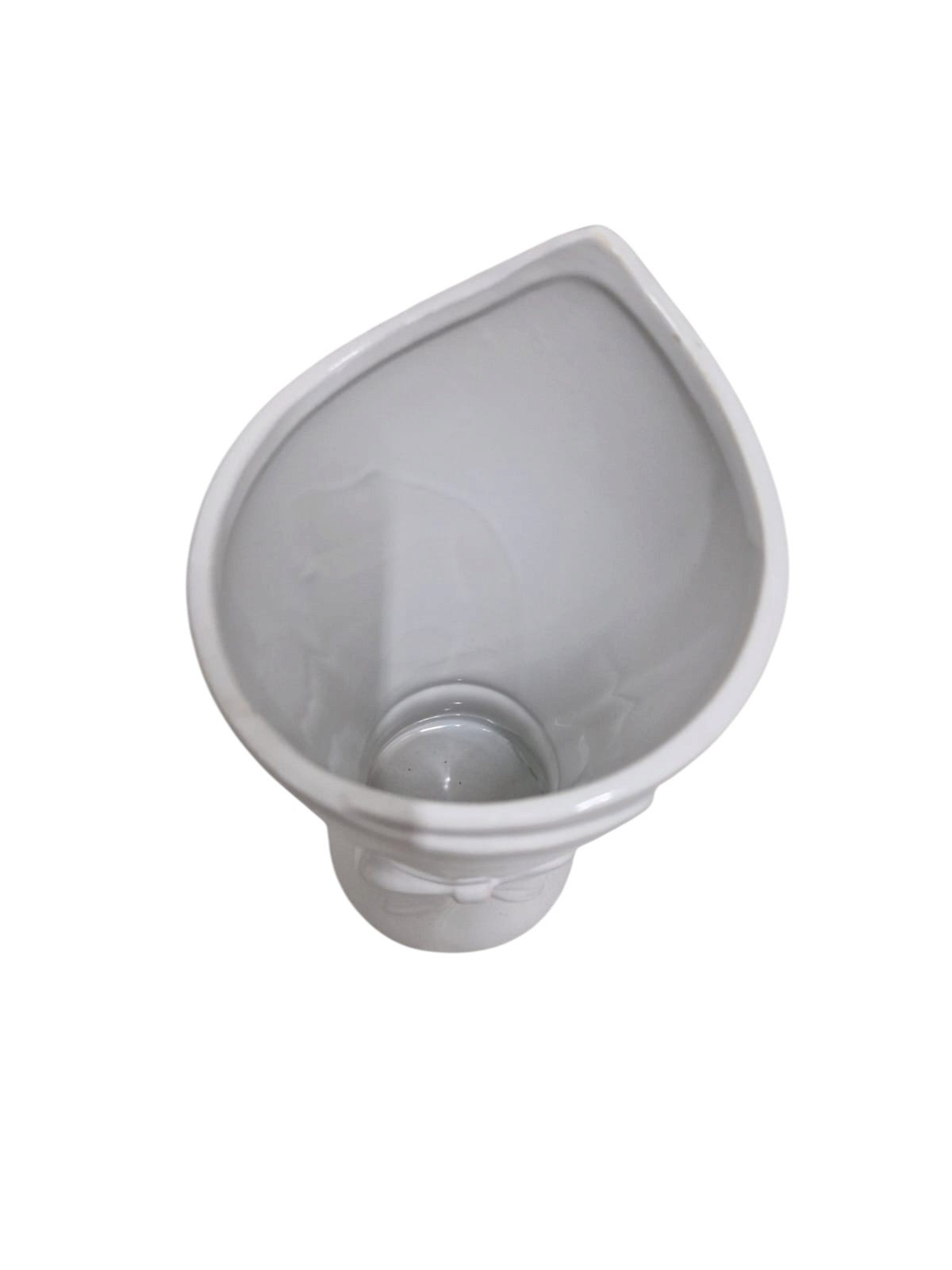Biały Wazon Ceramiczny z Kokardką 12x12x22 - obrazek 2
